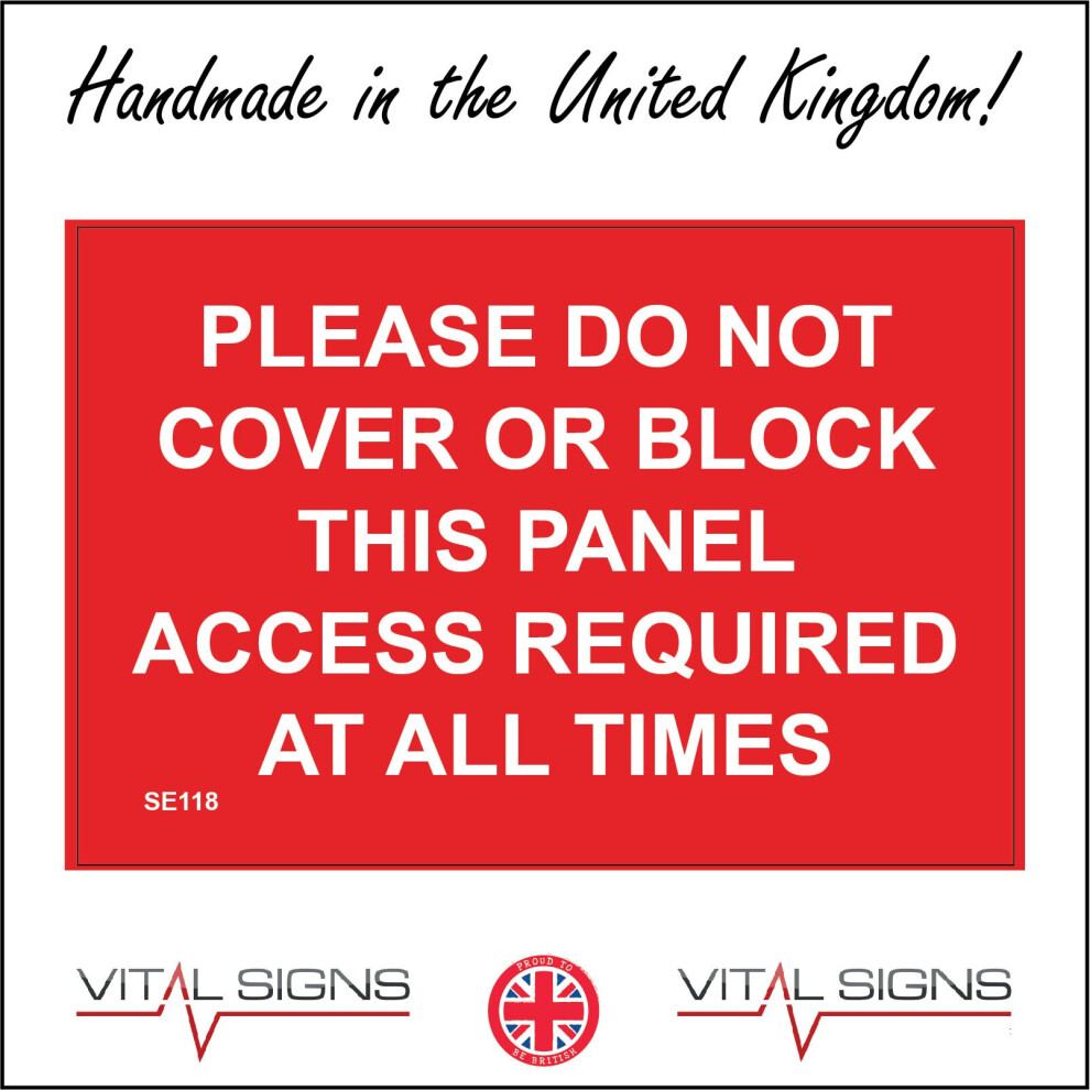(300 x 200mm - 12 x 8, D - 1mm Pvc Foamex) SE118 Please Do Not Cover Or Block Panel Access Required Sign Constructin Site 600mm x 450mm B - Magnetic --image-OPC-P8FCMM8-NEW