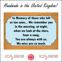 (600 x 400mm - 24 x 16, D - 1mm Pvc Foamex) IN205 In Memory Of Those Who Left Too Soon Stars Sign Mum Dad Family Friends 600mm x 450mm B - Magnetic - Vehicle Grade