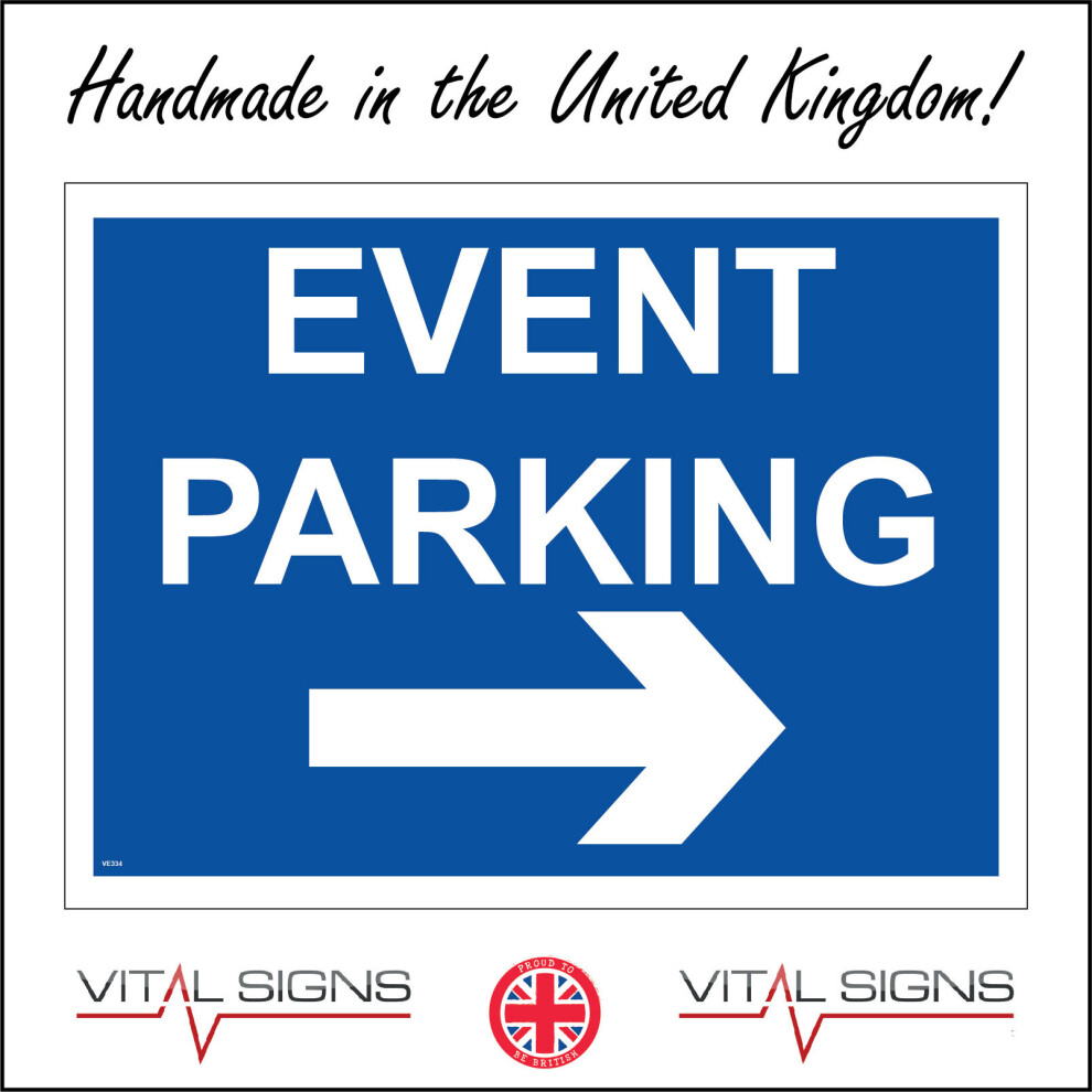 (150 x 100mm - 6 x 4, C - Dibond / Composite Aluminium) VE334 Event Parking Right Arrow Sign Concert Gig Festival Car Boot Fete Access  600mm x 450mm-image-OPC-P8FCTDQ-NEW