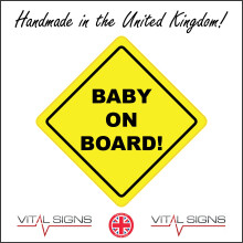 (400 x 400mm - 16 x 16, G - 10mm Extra Heavy Duty Foamex Foamboard) HU348 Baby On Board Sign Yellow Car Warning Distance Little Person Precious 600mm x 600mm B - Magnetic - Vehicle Grade