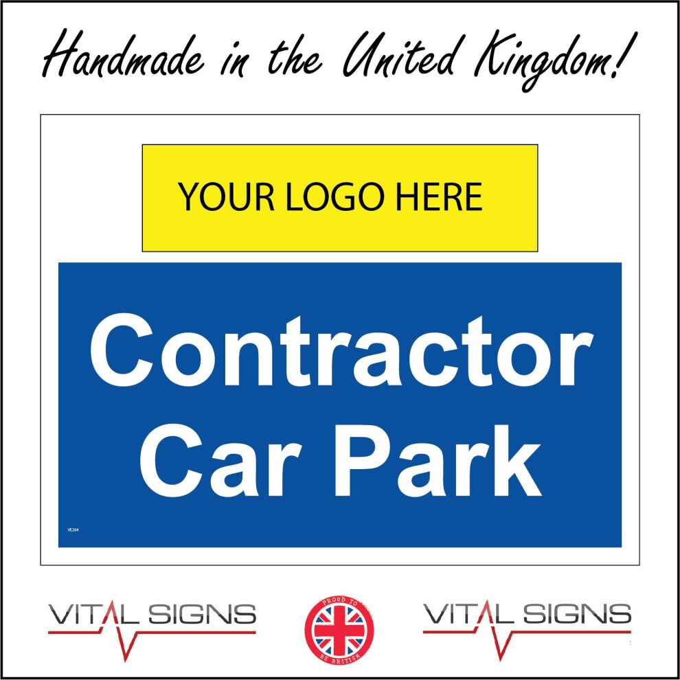 (600 x 450mm - 24 x 18, C - Dibond / Composite Aluminium) VE264 Contractor Car Park Sign Building Construction Logo Company Workforce Site 600mm x 450-image-OPC-P8FCZVQ-NEW