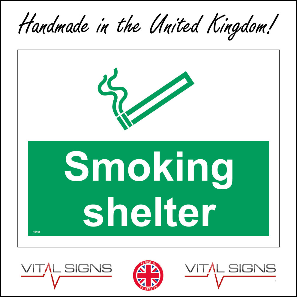 (600 x 450mm - 24 x 18, C - Dibond / Composite Aluminium) NS091 Smoking Shelter Sign Area Space Vaping Outdoor Cigarette Break Vapour 600mm x 450mm B-image-OPC-P8FD287-NEW