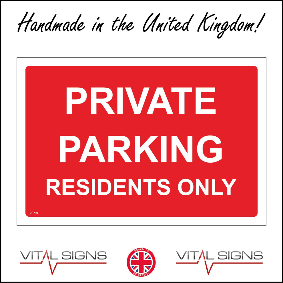 (600 x 450mm - 24 x 18, E - 3mm Standard Foamex Foamboard) VE291 Private Parking Residents Only Sign Car Park Plan Property Vehicles  600mm x 450mm B-image-OPC-P8FD627-NEW