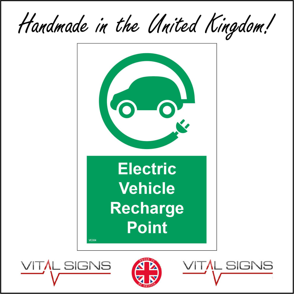 (150 x 200mm - 6 x 8, G - 10mm Extra Heavy Duty Foamex Foamboard) VE304 Electric Vehicles Recharge Point  Sign Space Park Cars Area Planet Fuel 450mm-image-OPC-P8FD66M-NEW