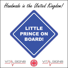 (150 x 150mm - 6 x 6, B - Magnetic - Vehicle Grade) HU371 Little Prince on Board Sign Blue Safety Warning Car Distance Diamond Fun 600mm x 600mm B - Magnetic - Vehicle Grade