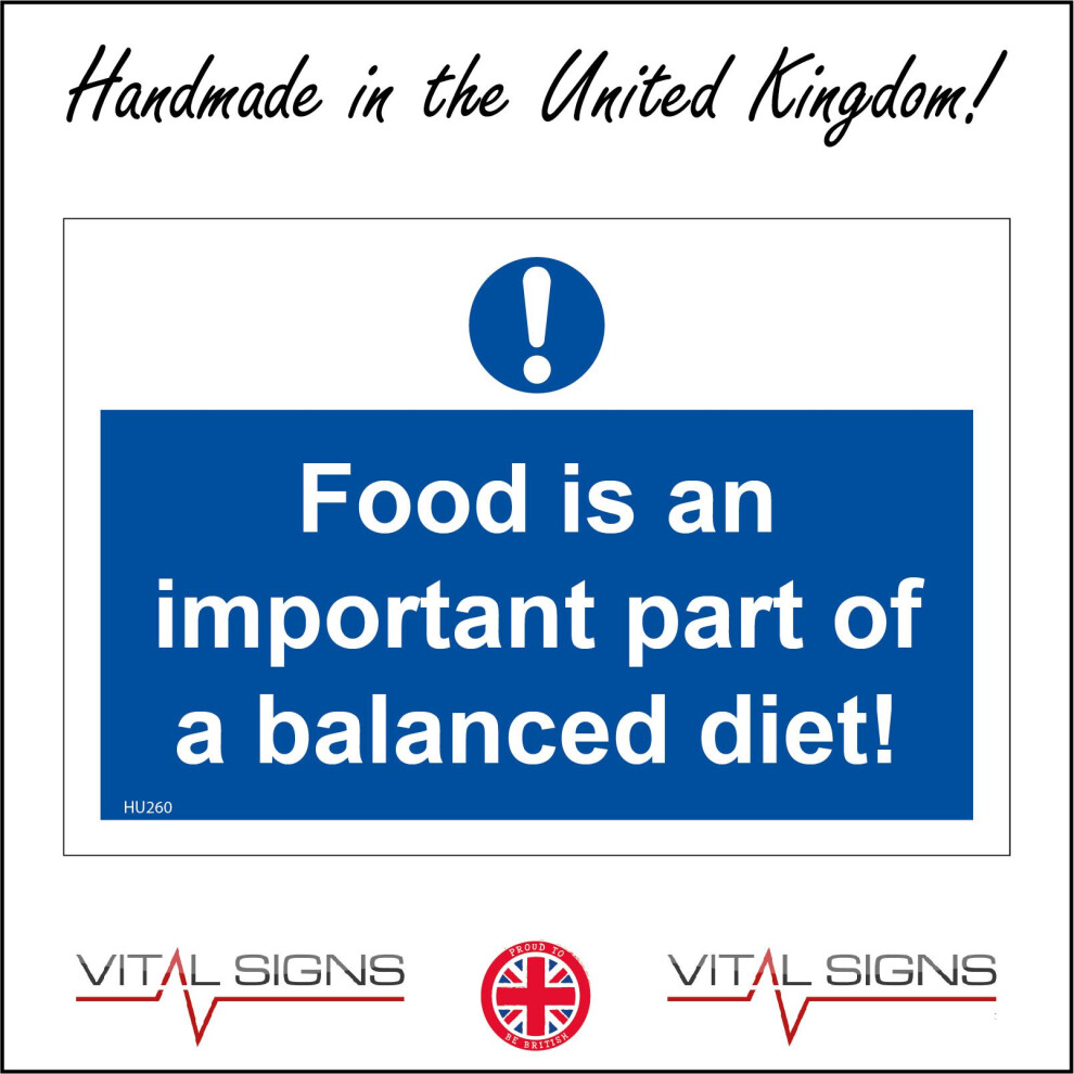 (600 x 400mm - 24 x 16, E - 3mm Standard Foamex Foamboard) HU260 Food Is An Important Part Of A Balanced Diet Sign Fun Laugh Grub Humour 600mm x 450mm-image-OPC-P8FDFFP-NEW