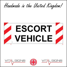 (600 x 200mm - 24 x 8, B - Magnetic - Vehicle Grade) VE260 Escort Vehicle Sign Motorway Maintenance Rescue Wide Load Cargo Lorry 600mm x 200mm B - Magnetic - Vehicle Grade