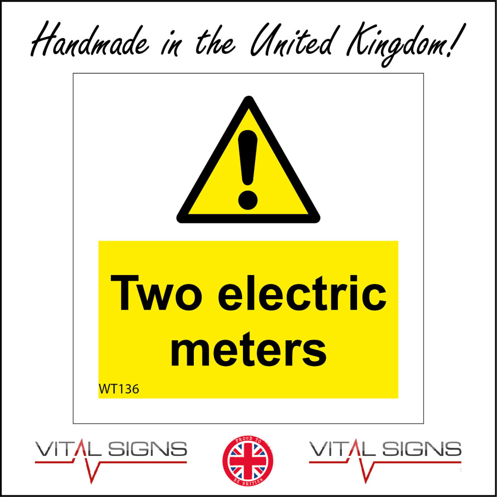 (600 x 600mm - 24 x 24, G - 10mm Extra Heavy Duty Foamex Foamboard) WT136 Two Electric Meters SignCupboard Location Beware Cabinet Wall Power 600mm x-image-OPC-P8FDHR2-NEW