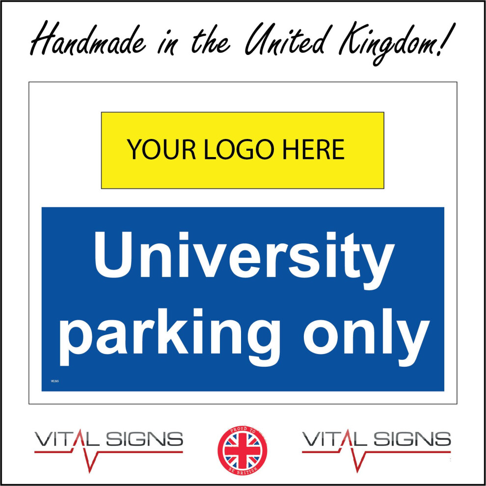 (600 x 400mm - 24 x 16, B - Magnetic - Vehicle Grade) VE265 University Parking Only Logo Sign Name Choice Student Campus Study Park 600mm x 450mm B --image-OPC-P8FDJVK-NEW