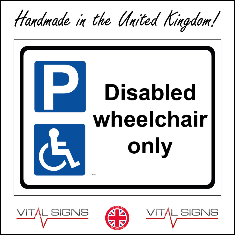 (300 x 200mm - 12 x 8, B - Magnetic - Vehicle Grade) VE293 Disabled Wheelchair Only Access Sign Logo User Person Disability  600mm x 450mm B - Magneti-image-OPC-P8FF2KH-NEW