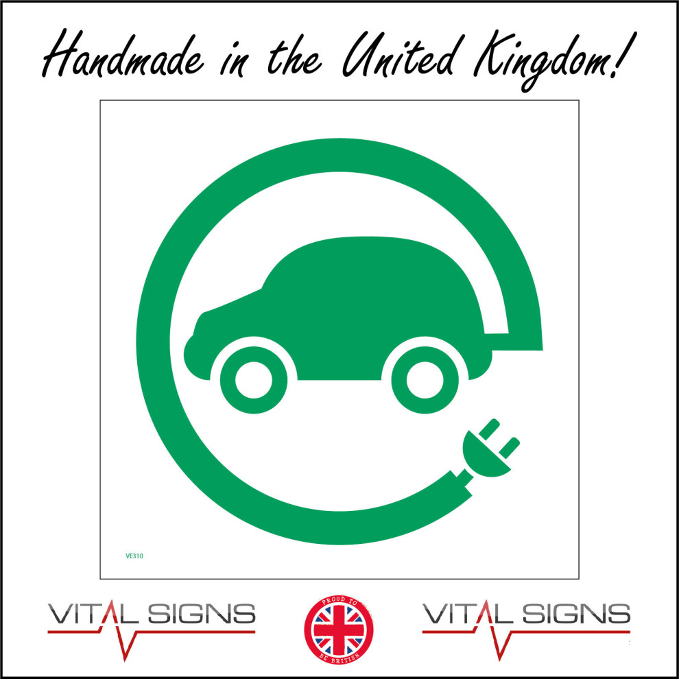 (450 x 450mm - 18 x 18, B - Magnetic - Vehicle Grade) VE310 Electric Vehicles Recharge Point Sign Space Environment Park Cars Green 600mm x 600mm B --image-OPC-P8FF7M2-NEW