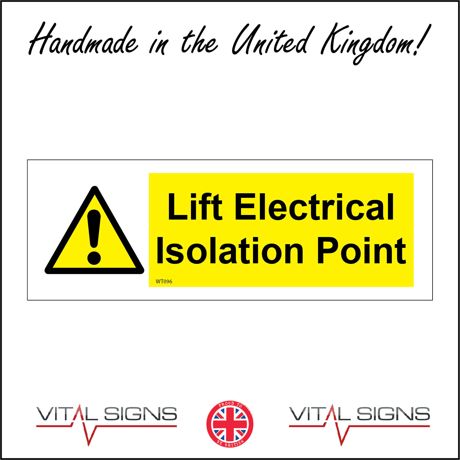 WT096 Lift Electrical Isolation Point Sign Work Garage Site Unit ...