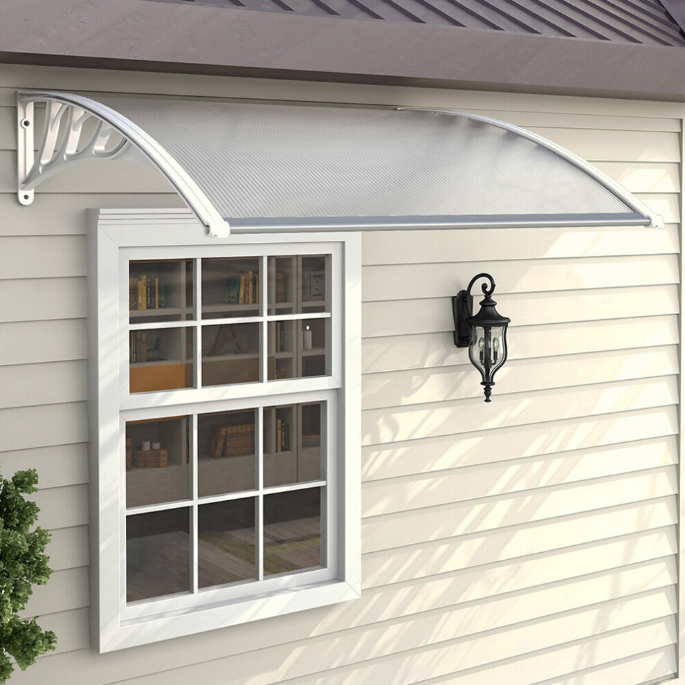 (L120*W80*H23.8) Door Canopy Awning Window Rain Snow Shelter Curved Sheet