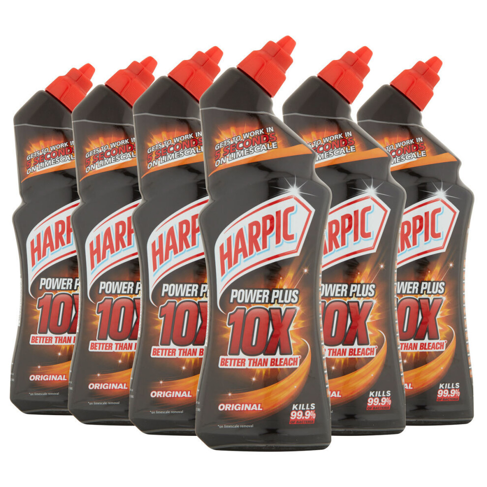 Harpic Power Plus Powerful Toilet Cleaner Removes Limescale 6 x 750ml