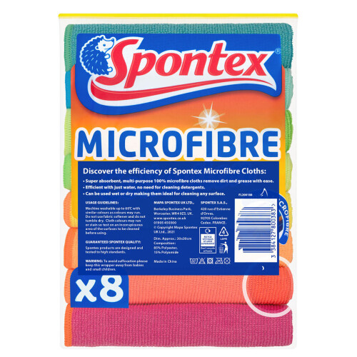 Spontex Microfibre Multi-purpose Cloths Removes Dust Grease Pack 24 2