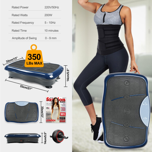 Vibration Plate Exercise Machine with Bluetooth Remote Control – 180 Levels, 5 Programs, 200W, LCD Display, Anti-Slip, Compact 2
