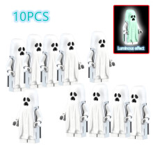 10Pcs Luminous Vitruvius /Ghost Minifigure Blocks Toy Collection Fit Lego Halloween Decoration