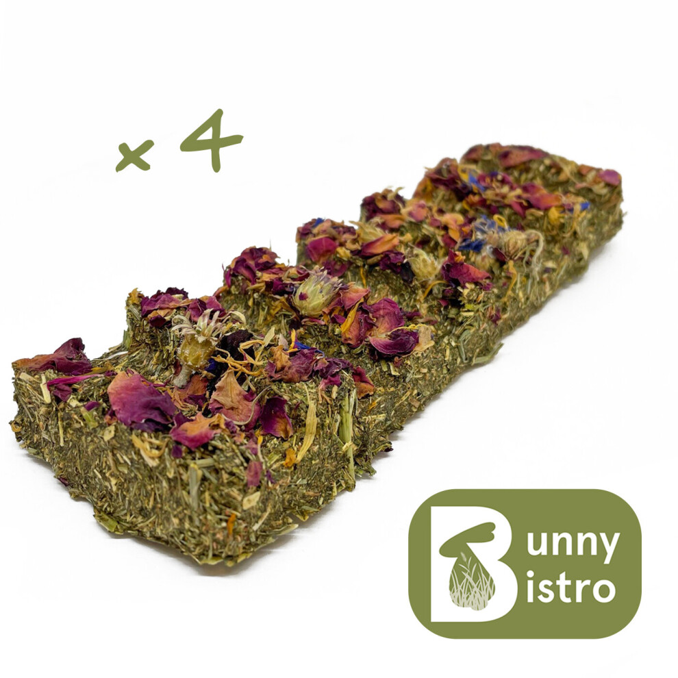 (x4) Bunny Bistro Natural Flower Forage Bars - Guinea Pig, Rabbit treats