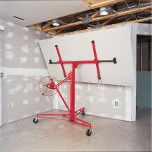 (Red) 11 FT Drywall Lift Plasterboard Sheet Panel Lifter Jack Hoist Construction Tools