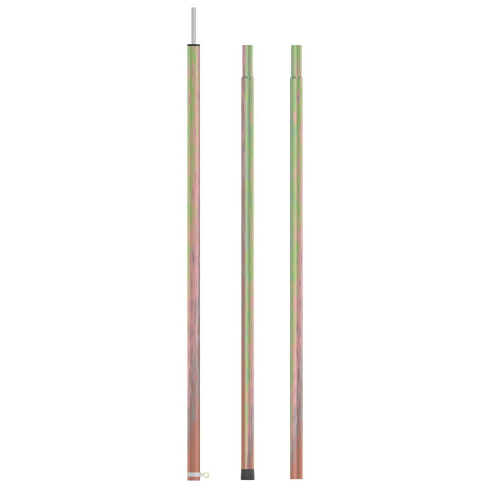 vidaXL Telescopic Tent Pole Galvanised Steel Adjustable Awning Poles Patio