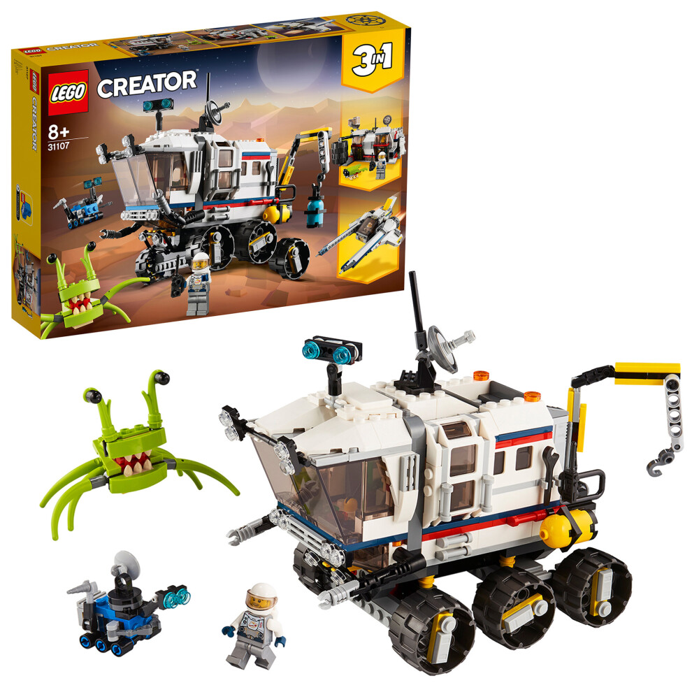 LEGO 31107 Creator 3in1 Space Rover Explorer, Base & Shuttle Flyer Building Set, Spaceship Construction Toy