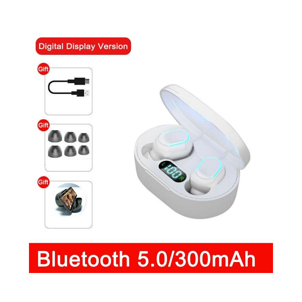 (Digi display White) True Wireless Earbuds Bluetooth Headphones Sports Earphones TWS In-Ear Headsets with Microphone MIC Waterproof for Mobile Phone