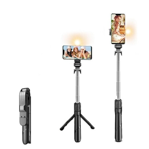 Wireless Selfie Tripod Stick Foldable Bracket Monopod With fill light Bluetooth shutter For IOS Android