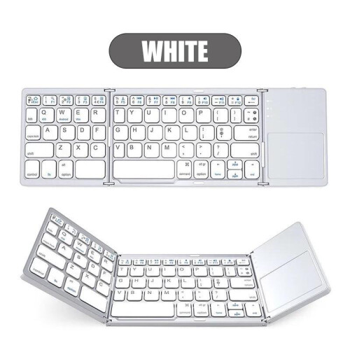 (White keyboard) Mini folding keyboard Touchpad Bluetooth 3.0 Foldable Wireless Keypad for Windows,Android,ios Tablet ipad Phone