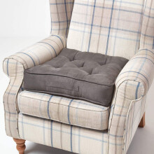 Homescapes Grey Faux Suede Armchair Booster Cushion