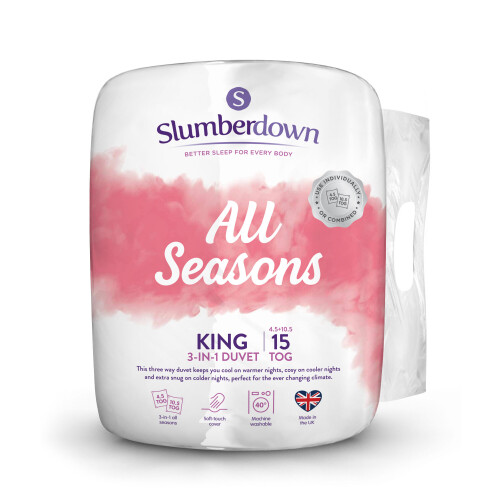 Slumberdown All Seasons 3in1 Combi Duvet 15 Tog All Seasons, King on