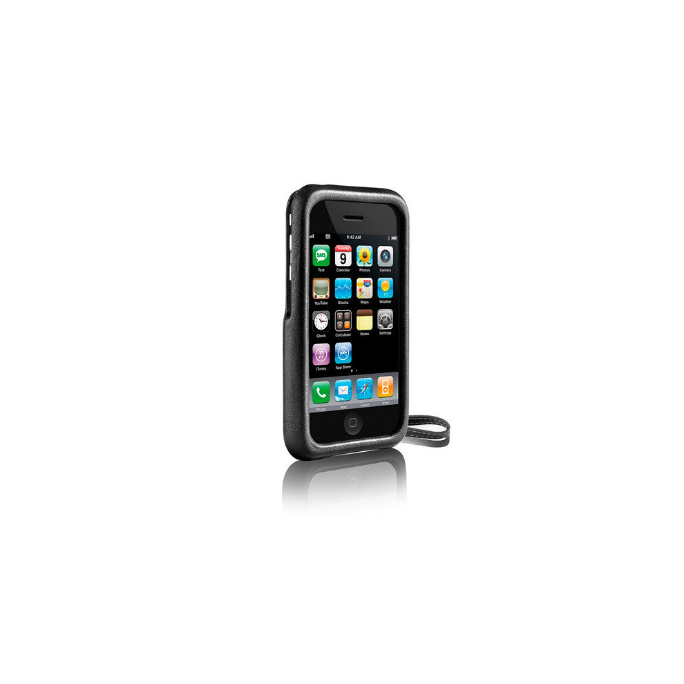 Philips Polycarbonate Leather Hard Case for iPhone 3G 3GS - Black