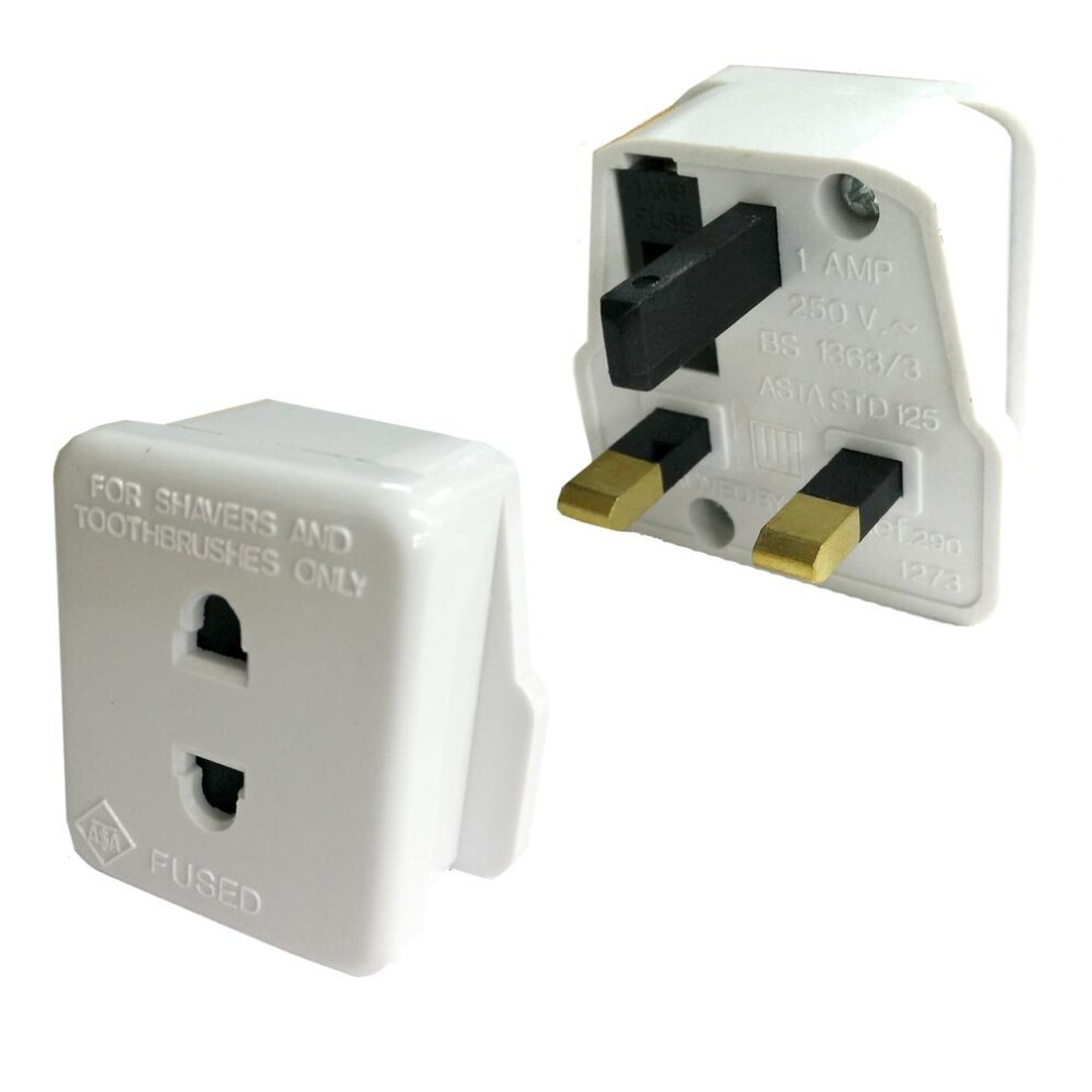 UK 2 Pin to 3 Pin Shaver / Toothbrush Plug Adapter Plug Converter