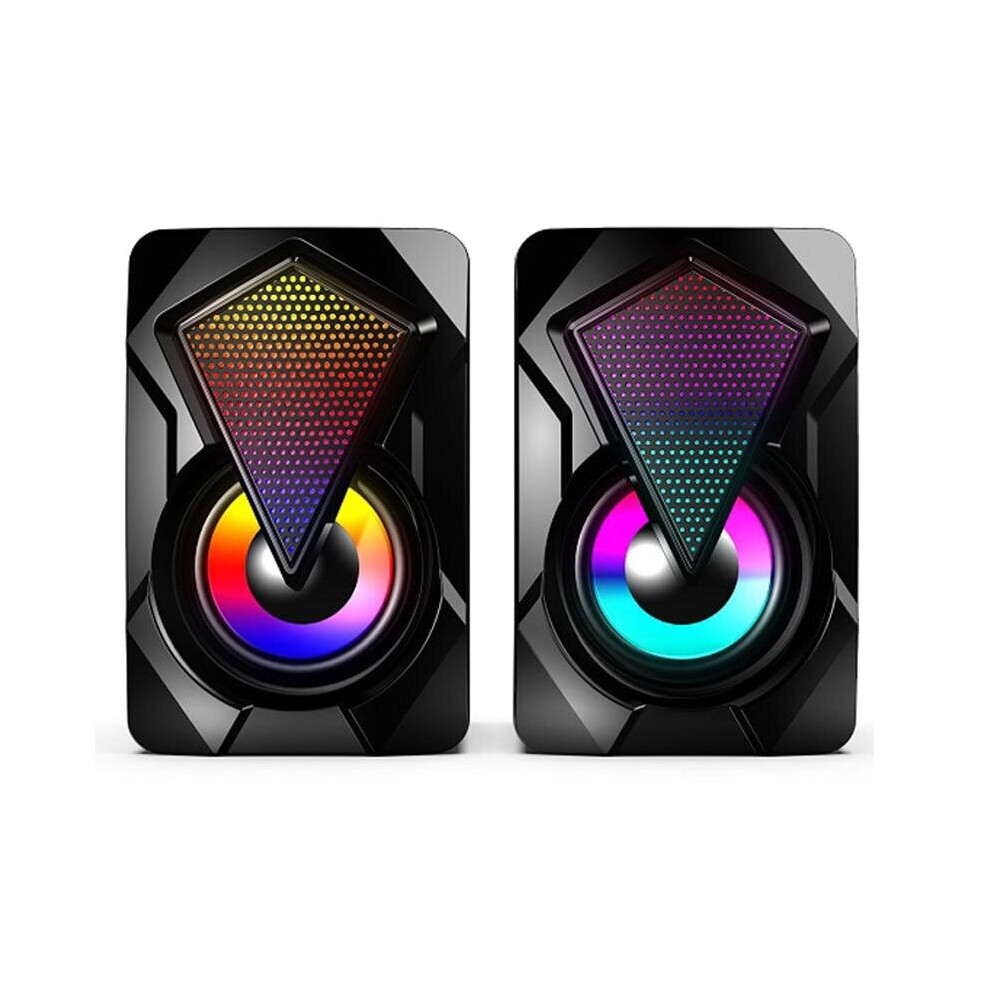 D1speaker X2 Usb Pc Desktop Speakers With Subwoofer, 2.0 Channel, Led Colorful Lighting, Home Theater Sound Box 364967498578