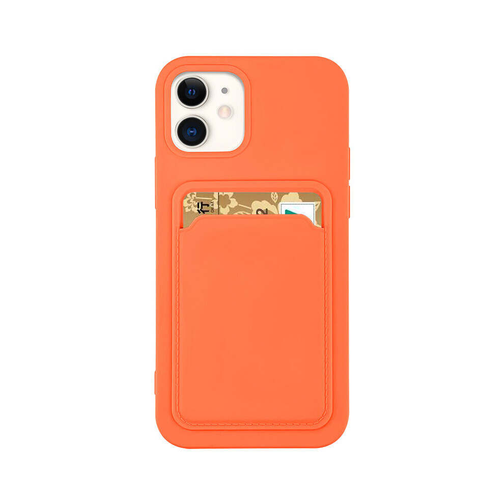 Silicone Card Holder Protection Case Compatible With Iphone 13 Pro In Orange 7427277362922
