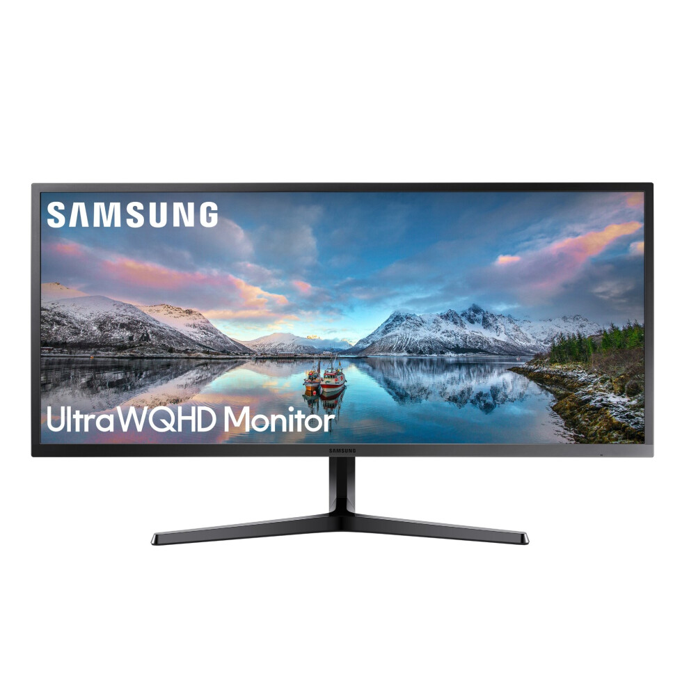 Black Samsung Ls34j550wqr 86.4 Cm (34") 3440 X 1440 Pixels Ultrawide Quad Hd Led