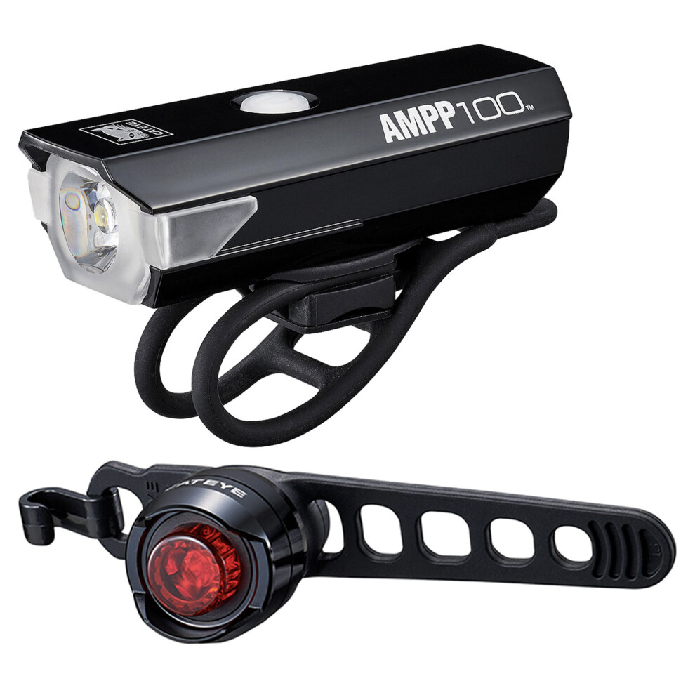 Cateye AMPP 100 / ORB Rechargable Bike Light Set