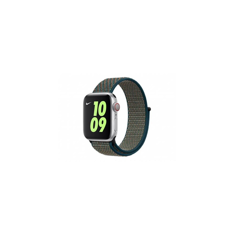 (40mm) Apple Nike Sport Loop Strap | 40 or 44mm - Crimson/Neptune Green-image-OPC-P8FBZJV-NEW