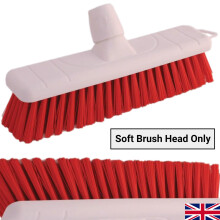 Colour Coded Food Hygiene Red Brush Head Soft Indoor Broom