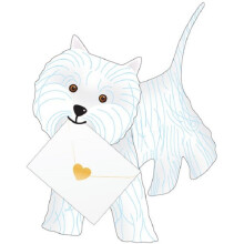 Highland Terrier 3D Animal Shaped Any Occasion Greeting Card Special Delivery