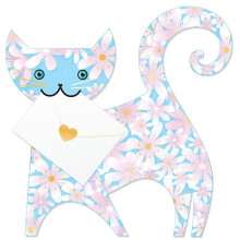 Blossom The Cat 3D Animal Shaped Any Occasion Greeting Card Special Delivery