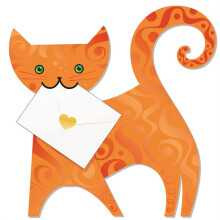 Ginger Cat 3D Animal Shaped Any Occasion Greeting Card Special Delivery Cards