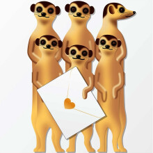 Meerkats 3D Animal Shaped Any Occasion Greeting Card Special Delivery Cards