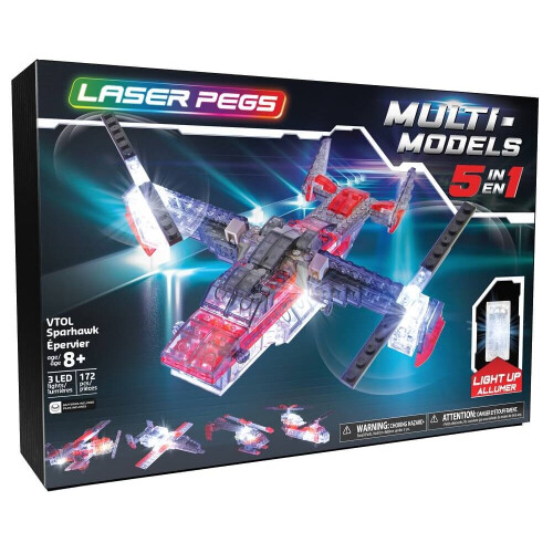 Laser Pegs Multicolour 5-in-1 Multi Models Vtol Sparhawk Playset