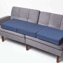 (Navy) Orthopaedic Foam 3 Seater Booster Cushion Cotton Removable Cover