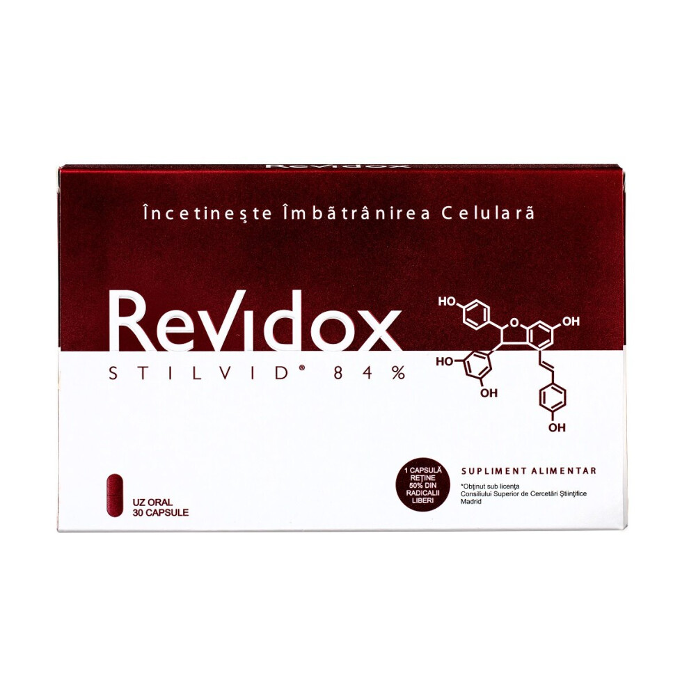 Revidox, 30 capsule, Actafarma . with 100% bioactive resveratrol.