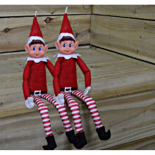 Pack of 2 Elf Plush With Vinyl Face - Christmas Stocking Fillers