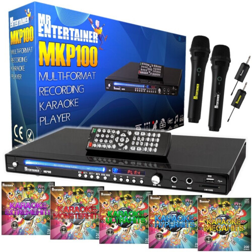 Wireless Microphones 1000 Songs Mr Entertainer MKP100 CDG DVD