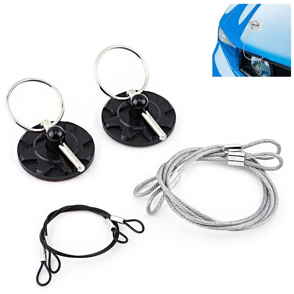 Universal Cnc Aluminum Car Vehicle Racing Hood Pin Lock Appearance Kit Black 647297303416