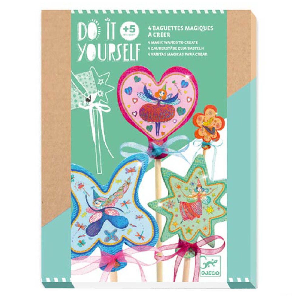 Djeco Diy Fairy Wands - Children's Make Your Own Wands Craft Kit