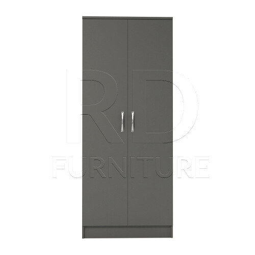 RD Furniture Ready assembled Classic 2 Door Wardrobe Grey